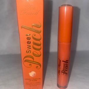 TOO FACED Sweet Peach Creamy Oil Lip Gloss 0.14oz NIB Poppin’ Peach $25